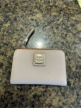 Dooney & Bourke Pebbled Leather Zip Card Wallet in elephant color